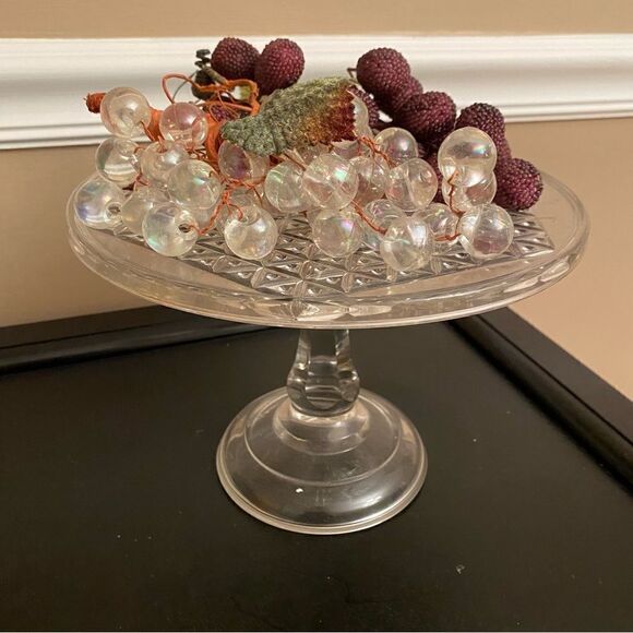 Grape Sprays Clear Vintage Glass & Wine 2 - Picture 3 of 3